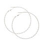 Silver-tone Thin Hammered 70MM Hoop Earrings,