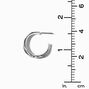 Silver-tone  20MM Wide Water Carved Hoop Earrings,