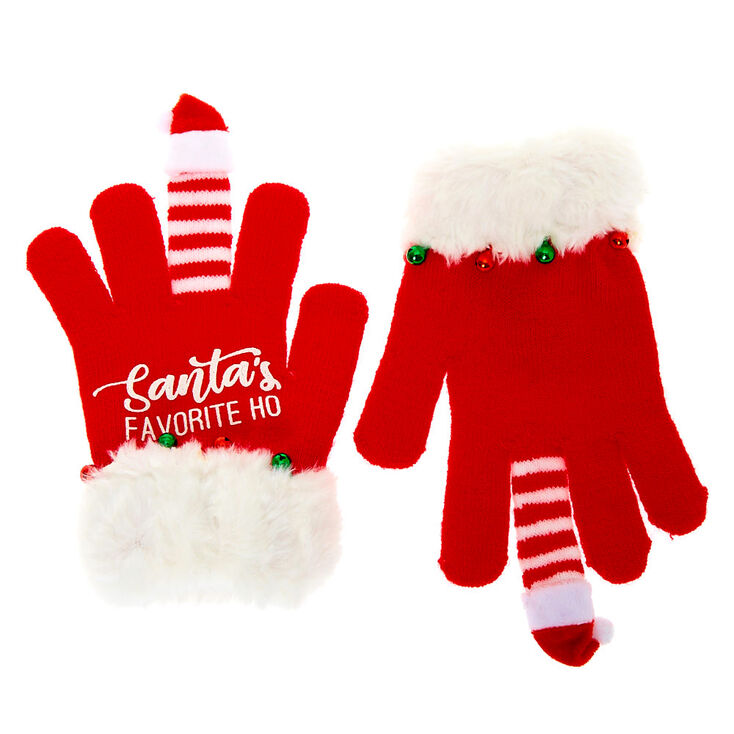 Santa's Favorite Ho Gloves - Red,