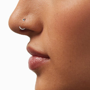 22G Sterling Silver Mixed Nose Studs &amp; Hoop - 12 Pack,