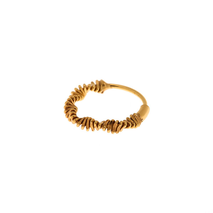 Gold Sterling Silver Slinky Hoop Nose Earring,