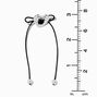Black Heart Tie 3&quot; Drop Earrings,