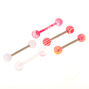 14G Pretty Swirl Tongue Rings - Pink, 5 Pack,