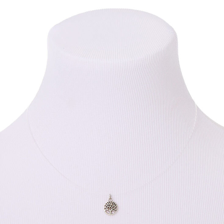 Silver Tree Of Life Illusion Pendant Necklace,