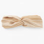 Tan &amp; White Striped Knotted Headwrap,