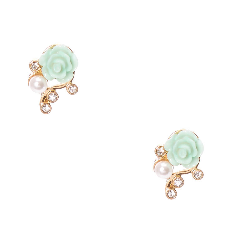 Mint Carve Rose And Gold Tone Vine Stud Earrings Icing Us Mint Carve Rose And Gold Tone Vine Stud Earrings