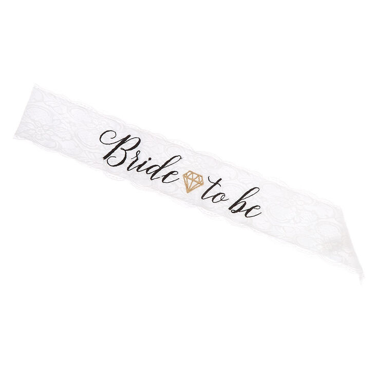 Bride To Be Lace Sash - White,