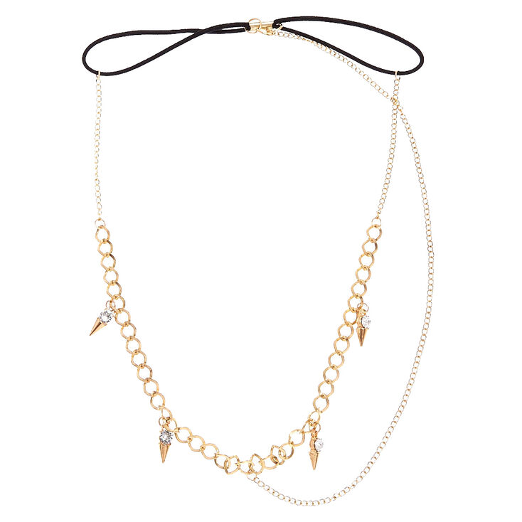 Gold Spiked 3-Way Head Chain,