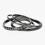 Black Textured Bangle Bracelets - 4 Pack,