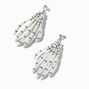 Skeleton Hands Iridescent Clip-On Drop Earrings,