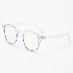 Frosted Round Clear Lens Frames - Purple,