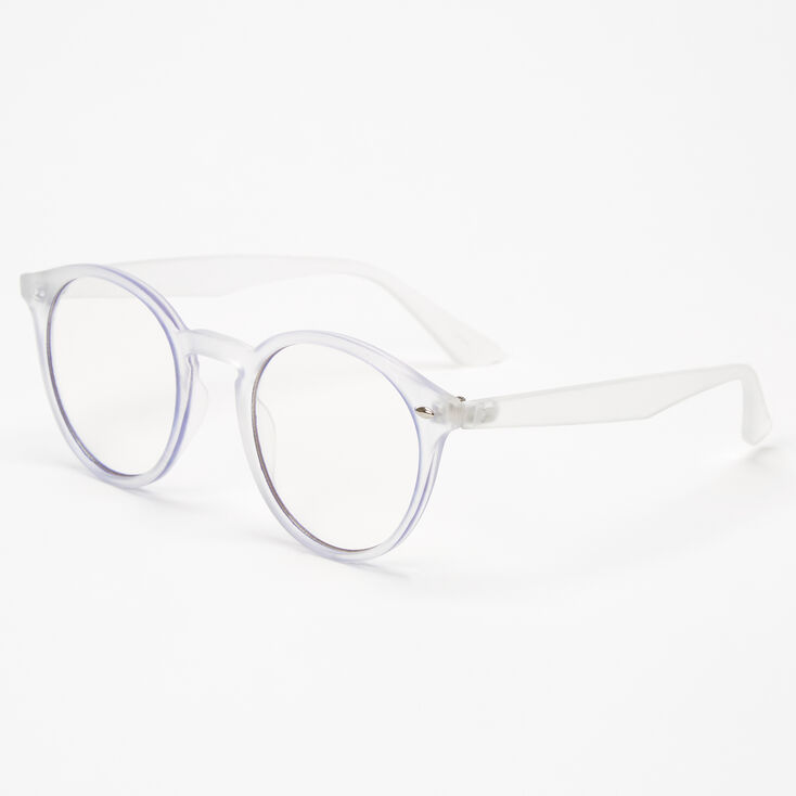 Frosted Round Clear Lens Frames - Purple,