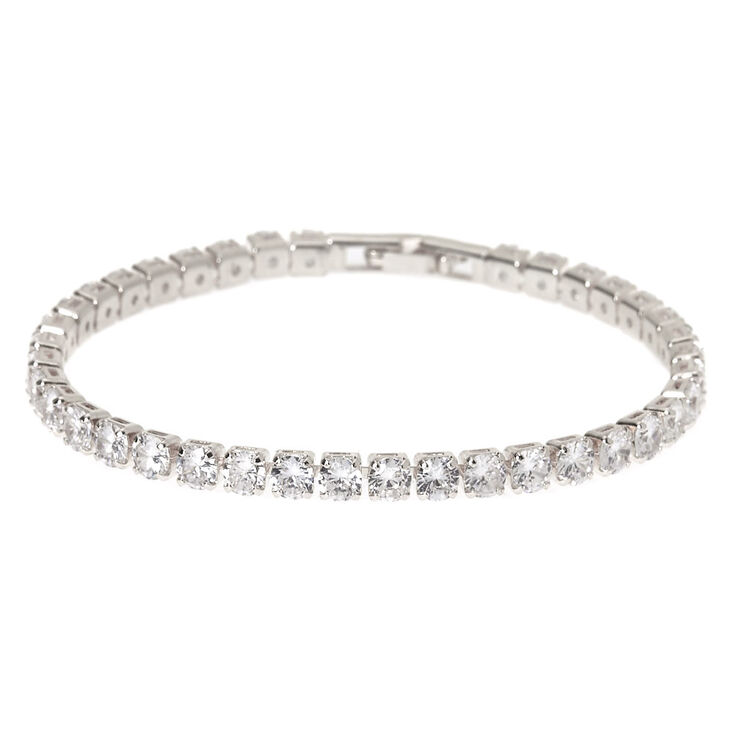Silver Rhinestone Chain Tennis Bracelet,