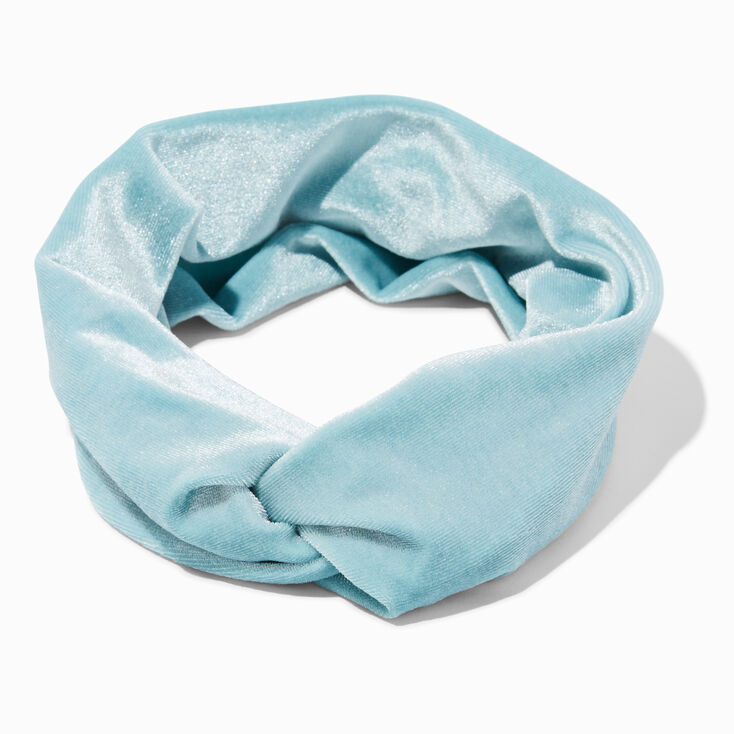 Baby Blue Velvet Twisted Headwrap,