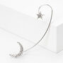 Silver Celestial Crystal Ear Cuff Pin,