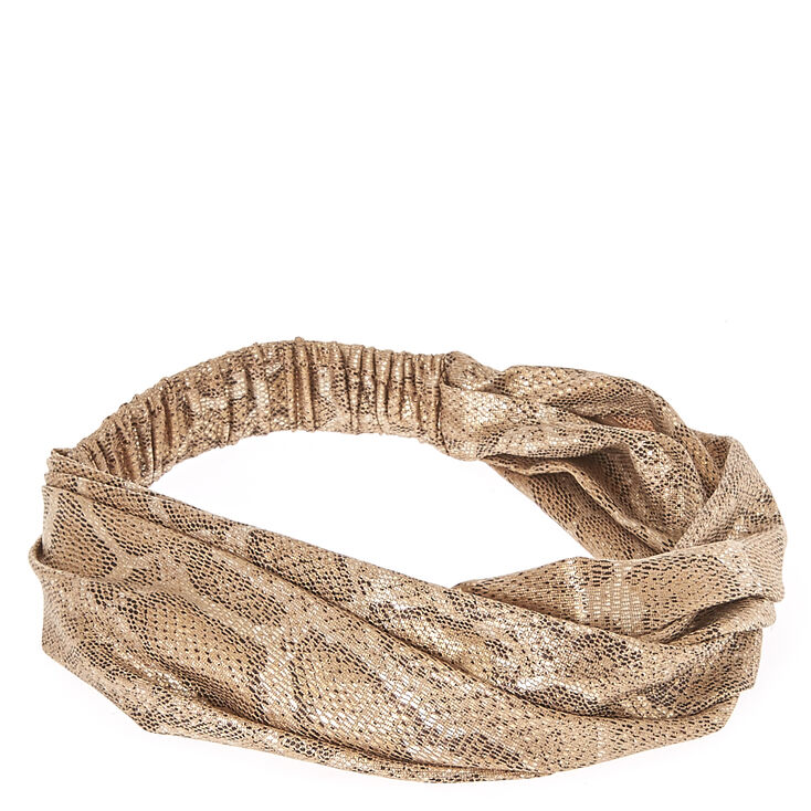 Metallic Gold Snakeskin Headwrap,