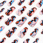 Nude &amp; Blue Swirl Squareletto Vegan Faux Nail Set - 24 Pack,