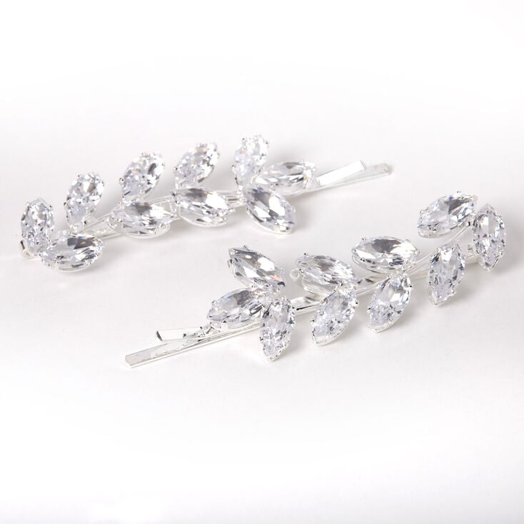 Silver Rhinestone Vine Bobby Pins - 2 Pack,