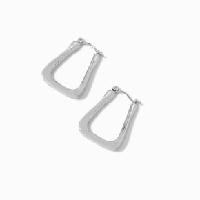 Silver-tone Triangular Oval 30MM Hoop Earrings,
