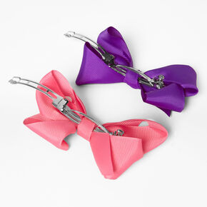 Purple &amp; Pink Hair Bow Clips - 2 Pack,