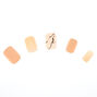 Matte Marble Square Faux Nail Set - Pink, 24 Pack,