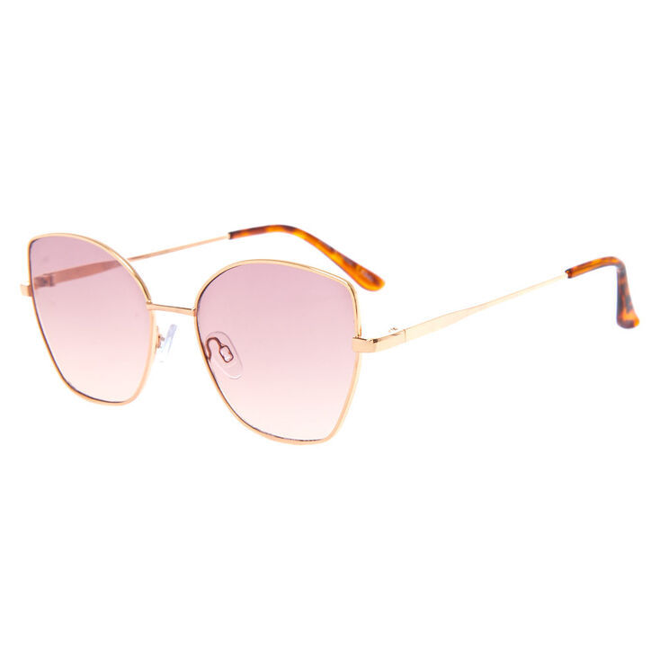 Square Cat Eye Sunglasses - Brown,