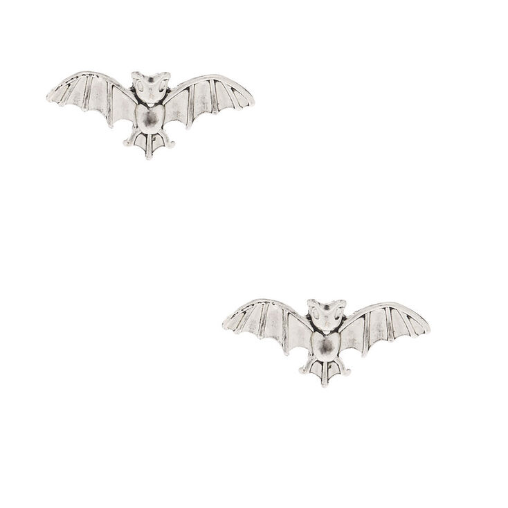 Silver Bat Stud Earrings,