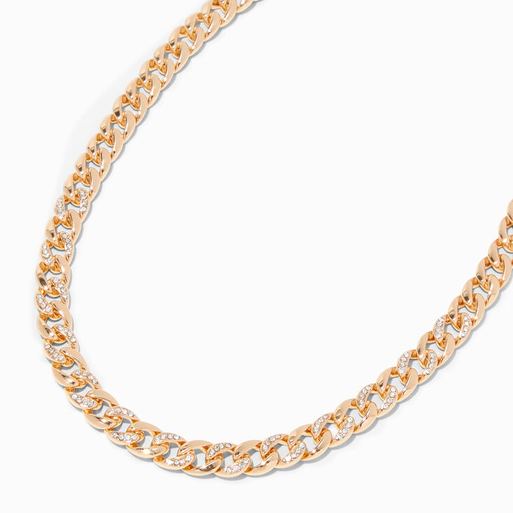 Gold Embellished Chunky Chain Link Necklace,