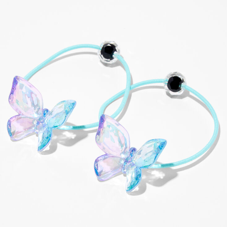 Blue Iridescent Butterfly Hair Ties - 2 Pack,