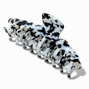 Black &amp; White Large Marbled Hair Claw,