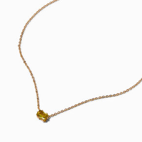 Green Cubic Zirconia Gold-tone Pendant Necklace,