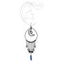 Black 4.5&quot; Celestial Crystal Hoop Drop Earrings,
