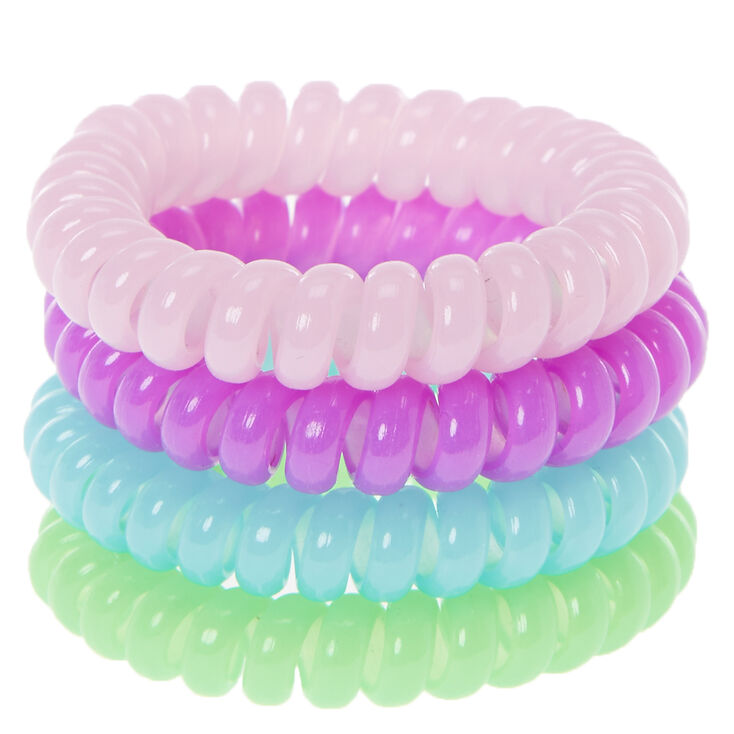 Glow in the Dark Purple, Blue, & Green Coiled Hair Ties,