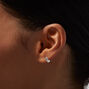 Silver 10MM Crystal Huggie Hoop Earrings,