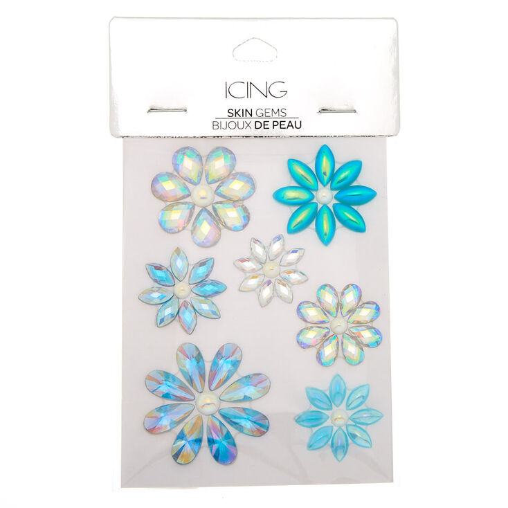Iridescent Flower Skin Gems - Blue,