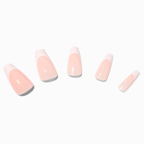 White French Tip Squareletto Vegan Faux Nail Set - 24 Pack,