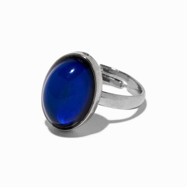 Silver-tone Oval Mood Ring