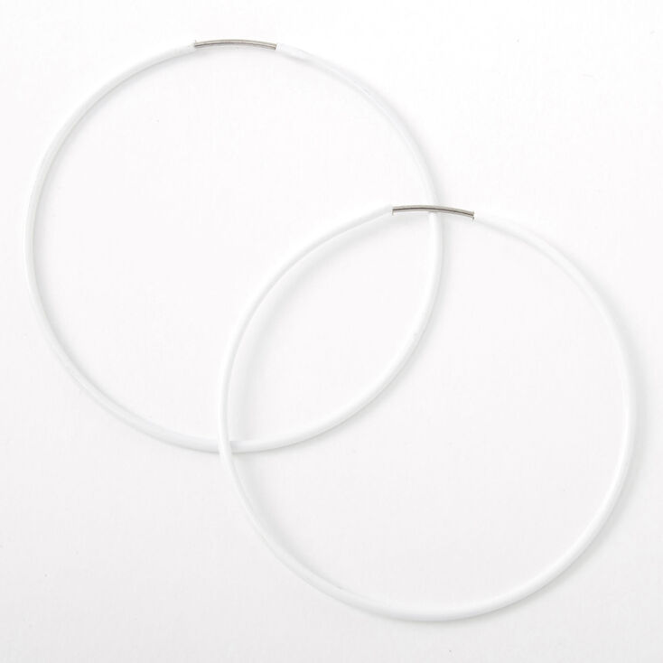 White 40MM Hoop Earrings,