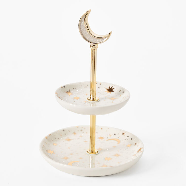 Celestial Stars Jewelry Holder Tray - White,