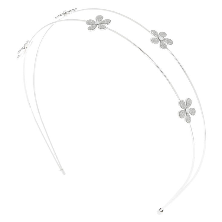 Silver Glitter Two Row Headband,