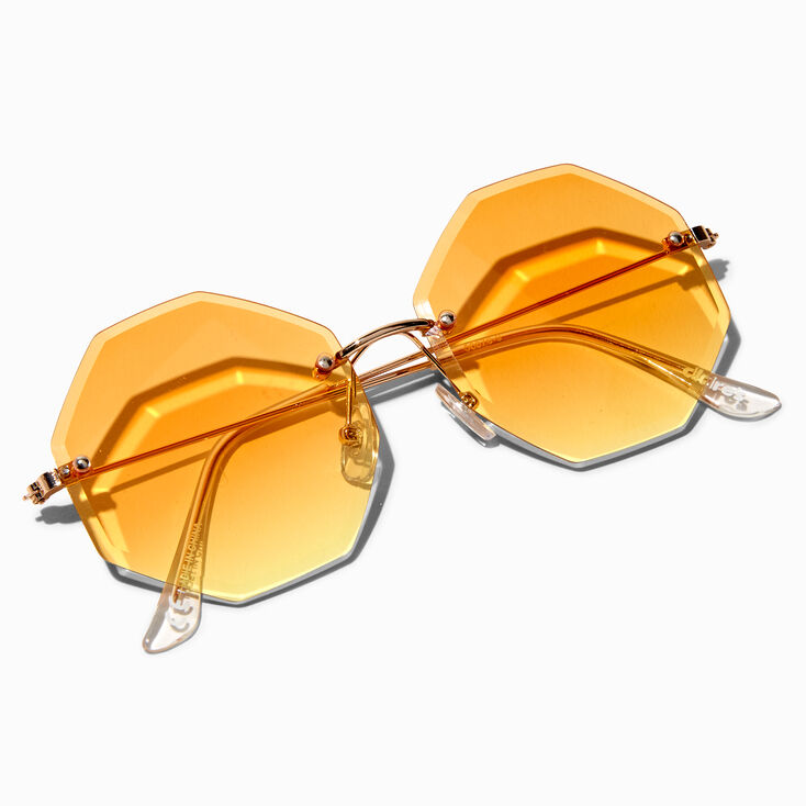 Orange Octagon Frame Sunglasses,