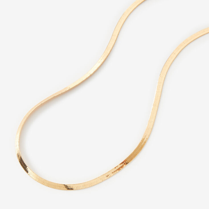 Gold Herringbone Chain 14&quot; Necklace,