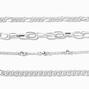 Silver Geometric Chain Bracelets - 4 Pack,