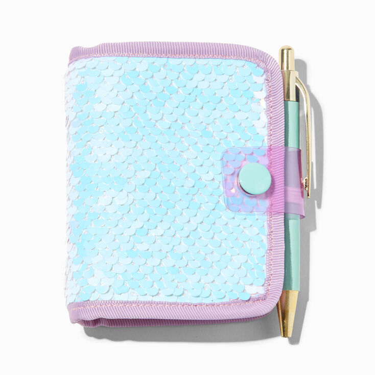 Purple &amp; Blue Sequin Mini Journal Notebook,