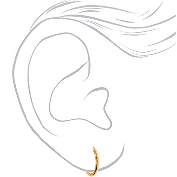 Gold Graduated Mixed Stud &amp; Hoop Earrings - 9 Pack,