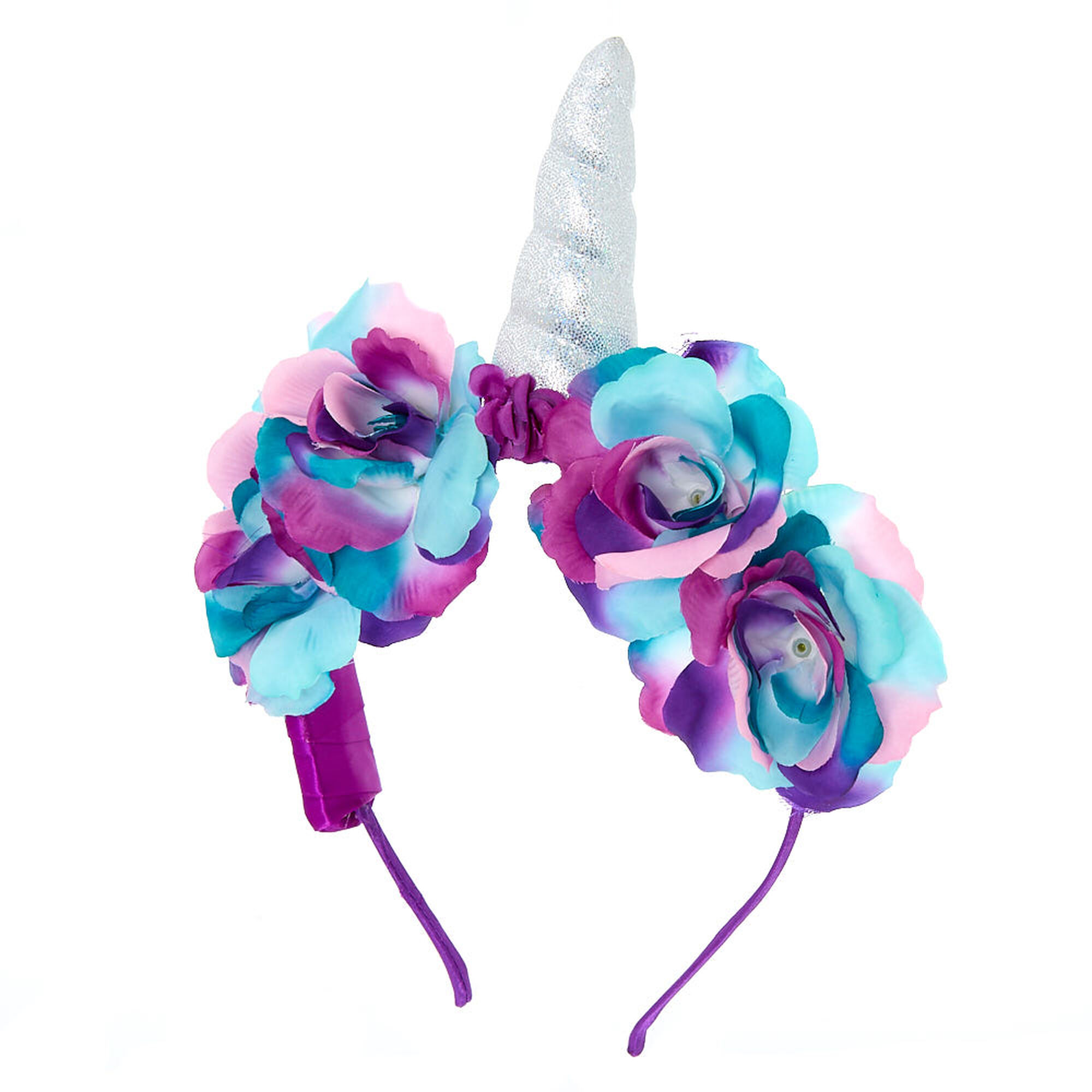 Light Up Holographic Unicorn Flower Crown Headband Purple Icing Us