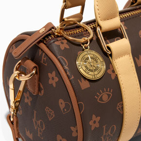 Brown Status Icons Barrel Crossbody Bag,