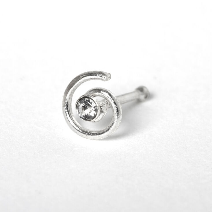 Sterling Silver 22G Swirl Nose Stud,