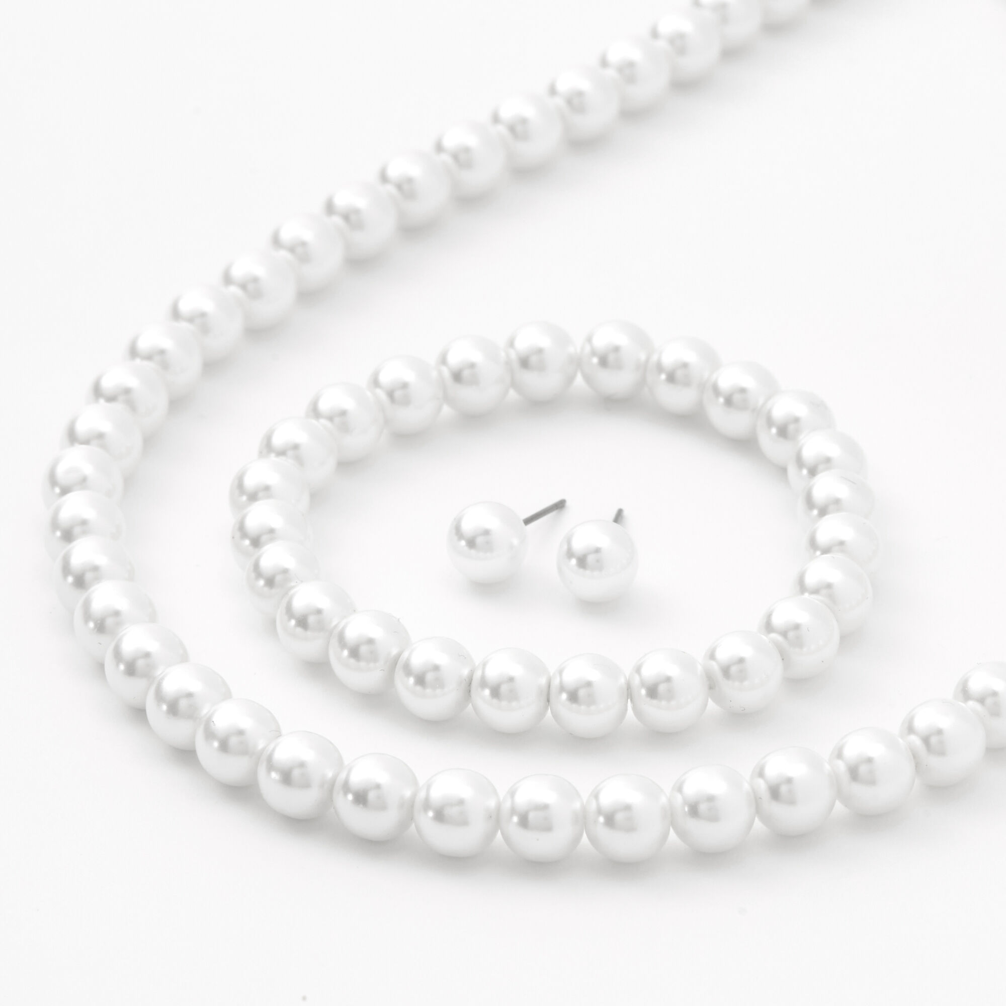 White Pearl Jewelry Set 3 Pack Icing US