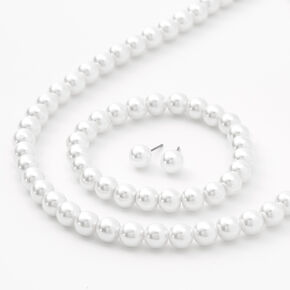 White Pearl Jewelry Set - 3 Pack,